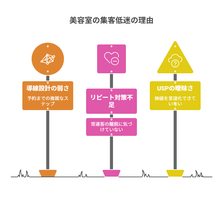 美容室の集客の伸び悩みの理由1